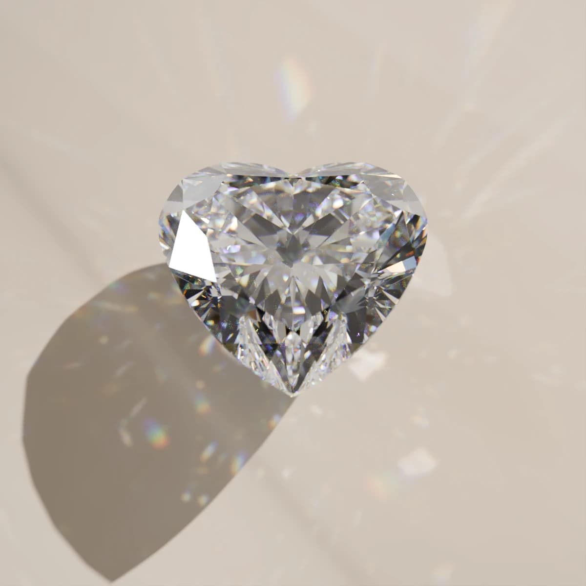 Heart cut moissanite, rendered