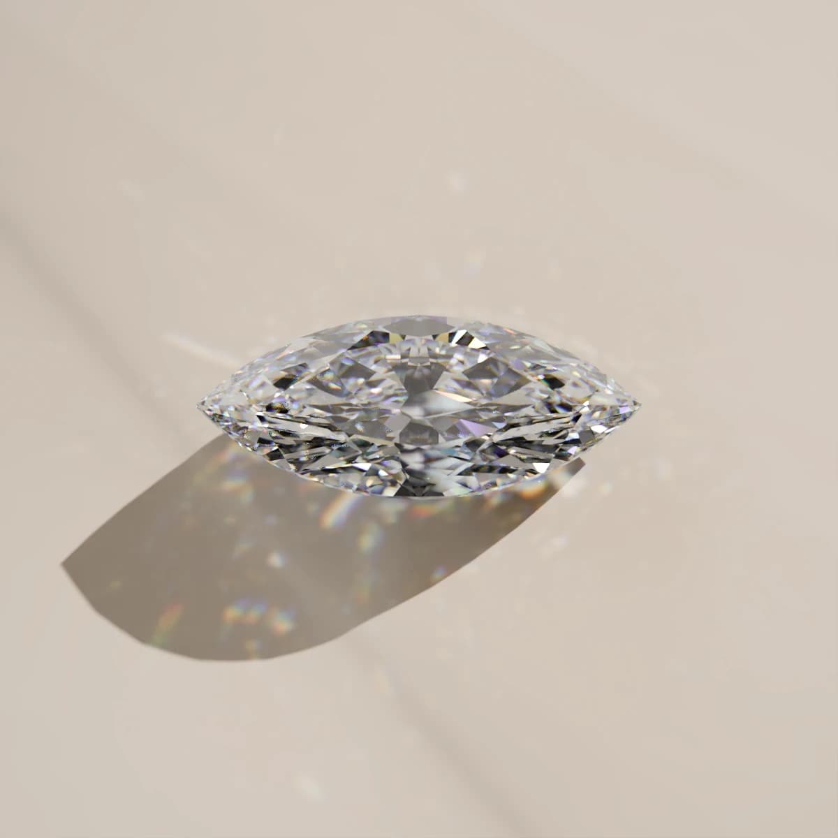 Marquise cut moissanite, rendered