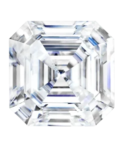 Asscher cut charles & colvard moissanite
